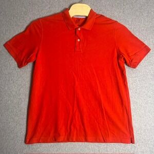Lands' End Men's Red Traditional Fit Cotton Casual‎ Polo Shirt Size Large